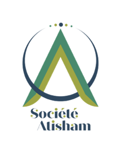 Logo Société Atisham camaïeu de vert, un A entrelacé dans un cercle